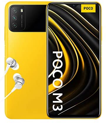 Poco M3 - Smartphone 4 + 64 GB, 6,53" FHD+ Dot-Drop-Display, Snapdragon 662, 48 MP AI Triple-Kamera, 6.000 mAh, POCO Yellow (Offizielle Version + 2 Jahre Garantie)