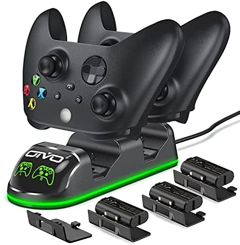 OIVO Controller Ladestation mit 3 Wiederaufladbaren Akku für Xbox One/Xbox Series X/S, Xbox Controller Ladestation, Xbox Controller Akku 3x1300mAh (Xbox Series X & S/Xbox One)