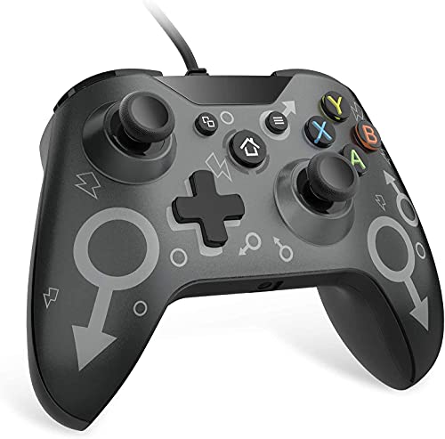 Xbox One Controller, Wired Xbox One Controller für Xbox One, Xbox One S, Xbox One X und PC (Windows 7/8/10) mit 2,2-M-Kabel- und Headset-Buchse