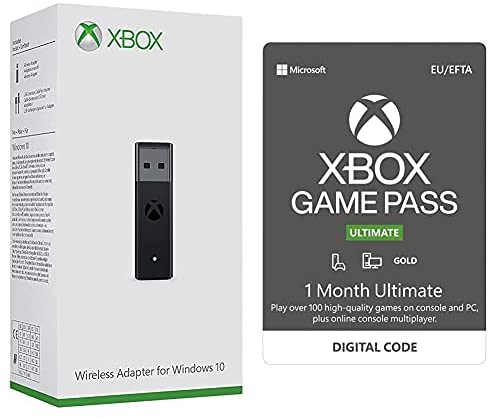 Xbox Wireless Adapter für Windows 10 & Xbox Game Pass Ultimate | 1 Monate Mitgliedschaft | Xbox/Win 10 PC - Download Code