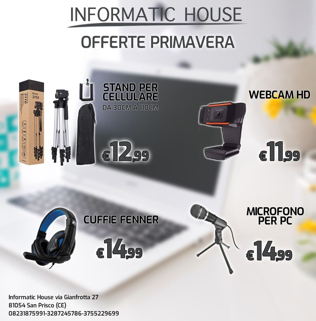 FRÜHJAHRSANGEBOTE Smartphone-Ständer 12,99 € HD-Webcam mit Mikrofon 11 €, ...