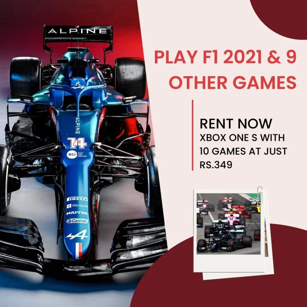 Spiele jetzt F1 2021 und 9 weitere Spiele miete XBOX