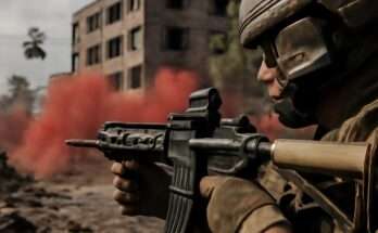 Beitragsbild zeigt Szene aus Battlefield: Redsec mit mehreren Spielern in taktischer Kampfhaltung auf großflächiger Karte, repräsentiert das heute erscheinende kostenlose Battle-Royale-Spiel der Battlefield-Reihe.