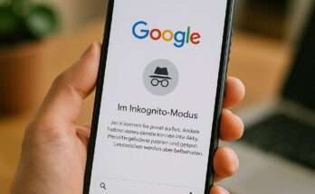 Screenshot der Google-App auf einem Android-Smartphone mit aktiviertem Inkognito-Modus.