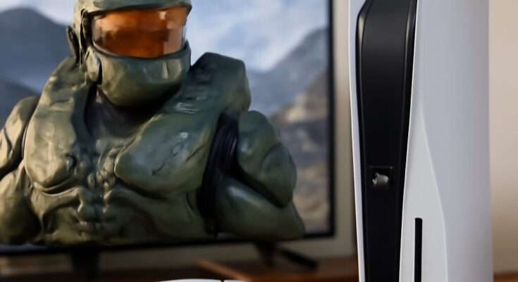 Coverbild von Halo: Campaign Evolved mit Master Chief vor futuristischer Kulisse, Hinweis auf PS5-Release 2026.