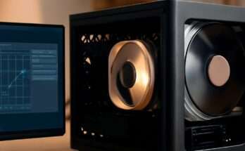 Mini-ITX-Gaming-PC mit kompaktem Gehäuse und leise gesteuerten Lüftern dank Fan Control für optimierte Kühlung und reduziertes Betriebsgeräusch.