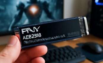 PNY CS3250 High-End-SSD mit PCIe Gen4, bis zu 7.000 MB/s Lesegeschwindigkeit, optimiert für Gaming und KI-Anwendungen.