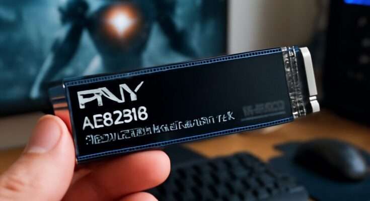 PNY CS3250 High-End-SSD mit PCIe Gen4, bis zu 7.000 MB/s Lesegeschwindigkeit, optimiert für Gaming und KI-Anwendungen.
