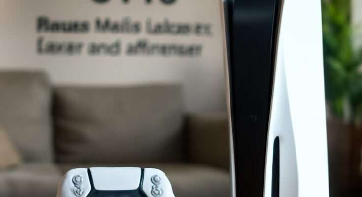 Playstation 5 Pro Konsole in Weiß mit schwarzem Lüfterbereich, präsentiert auf schwarzem Hintergrund, symbolisiert leichteres, leiseres und energieeffizienteres Gaming-Modell.