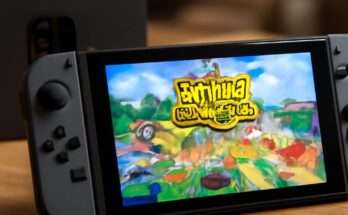 Beitragsbild mit Logo von „Animal Crossing: New Horizons“ und einer Nintendo Switch 2 Konsole vor hellem Hintergrund, symbolisiert die bestätigte Veröffentlichung des Spiels für die neue Nintendo-Hardware.