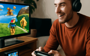 Dennis spielt Super Mario Galaxy 2 auf der Nintendo Switch 2, zeigt präzise Sprünge und Power-Up-Einsatz in galaktischen Welten mit lebendigem Gameplay.