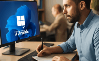 Symbolbild für den geplanten Umstieg auf Windows 11: IT-Fachkraft prüft Unternehmens-Clients auf Hardware-Kompatibilität, Sicherheitsanforderungen und Migrationspfade vom auslaufenden Windows 10 zu Windows 11.