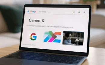 Google Gemini 3 Logo vor stilisierter Darstellung neuronaler Netzwerke, Symbol für die neue multimodale KI-Integration in die Google Suche.