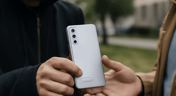 Samsung Galaxy Smartphone liegt auf einem Tisch – Symbolbild für die ungewöhnliche Rückgabe gestohlener Samsung-Handys durch Diebe.