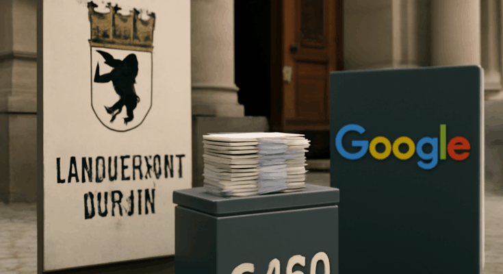 Landgericht Berlin bestätigt 465-Millionen-Euro-Kartellstrafe gegen Google wegen wettbewerbswidriger Praktiken im digitalen Markt.