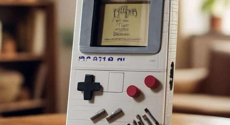 LEGO Game Boy Set 72046 in originalgetreuer Retro-Optik mit 20 Prozent Rabatt, präsentiert auf neutralem Hintergrund.