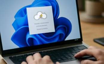Beitragsbild zu Microsofts Windows 11 mit Symbolen für Passkeys und Cloud-Verwaltung, die externe Passkey-Verwaltung und erhöhte Sicherheit visualisieren.