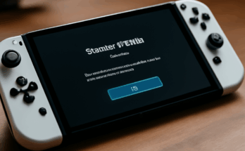 Nintendo Switch 2 mit geöffnetem Menü, das das Software-Update 21.0.0 und neue Funktionen wie verbesserte Benutzeroberfläche, Screenshot-Verwaltung und Netzwerkoptimierungen zeigt.