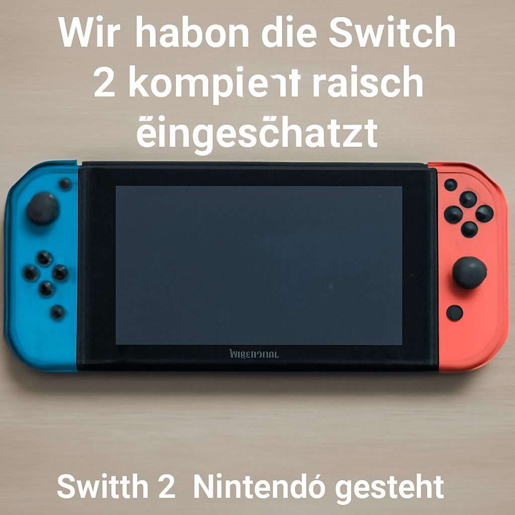 Beitragsbild mit Nintendo Switch 2 Konsole und Logo, Symbol für Nintendos Eingeständnis einer Fehleinschätzung bei der neuen Hardware-Entwicklung.