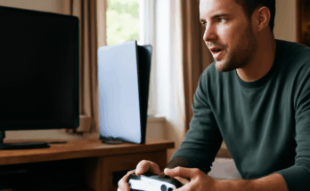 Beitragsbild zeigt einen frustrierten PlayStation-Spieler vor PS5/PS4 mit sichtbarer PSN-Fehlermeldung auf dem Bildschirm, dazu hervorgehobener Text „PSN-Ausfall seit Oktober 2025 – So kannst du trotzdem weiter zocken“.