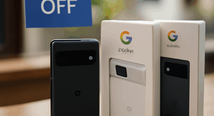 Beitragsbild zeigt Google Pixel 10, Pixel 9a und Pixel 9 Smartphones mit Hinweis auf Black Friday 2023 Rabatte von bis zu 27 Prozent.