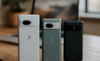 Beitragsbild zeigt Google Pixel 8 und Pixel 7 Smartphones nebeneinander, Fokus auf modernes Design und Kamera, Symbol für günstige Vorgängermodelle als attraktive Alternative.