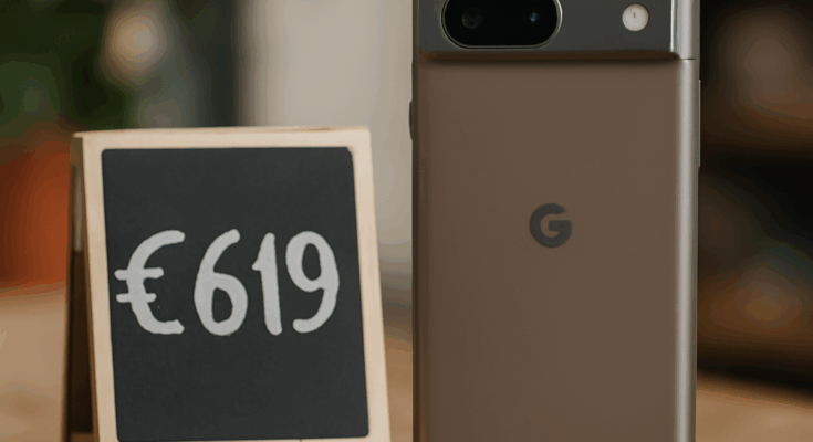 Alt-Text: „Google Pixel 10 in Nahaufnahme vor dunklem Hintergrund, daneben eingeblendeter Schriftzug ‚Rekordpreis unter 620 Euro‘ und ein Black-Friday-Rabattbanner, das den historischen Bestpreis des Top-Smartphones hervorhebt.“