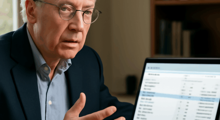 Porträt des Taskmanager-Erfinders vor einem Windows 11-Desktop, Symbolbild für Kritik erfahrener Nutzer an der neuen Taskmanager-Version.