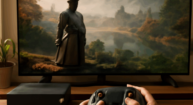 Beitragsbild zu „Where Winds Meet“ auf Xbox: Künstlerische Landschaft aus dem atmosphärischen Adventure, verfügbar seit 23. März 2023 über Xbox Game Pass und Microsoft Store.