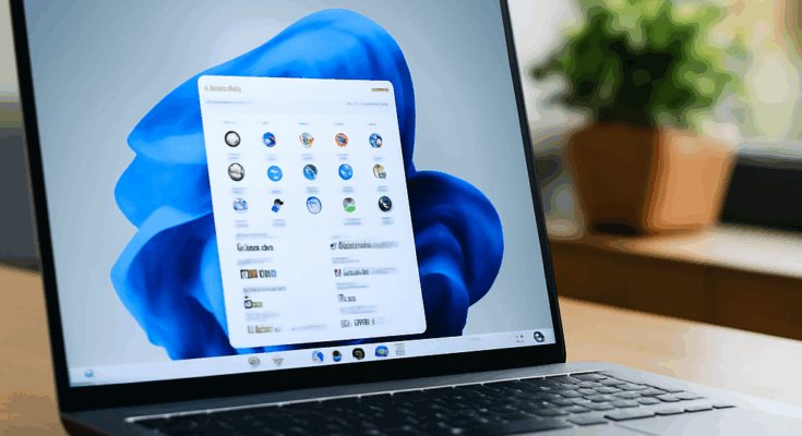 Alt-Text: Windows 11 Logo vor einem blauen Hintergrund mit Texthinweis auf die neuen Builds 26100.7296 und 26200.7296 im Release-Preview-Kanal.