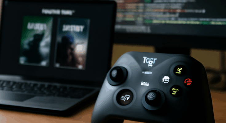 Alt-Text: Symbolbild zu Xbox Game Pass Day-One-Shadow-Drops: Xbox-Controller vor grün leuchtendem Hintergrund mit Game-Pass-Logo, dazu abstrakte Cloud- und Datensicherheits-Icons, die auf jüngste Microsoft-Azure-Datenlecks und Cloud-Sicherheitsdebatten anspielen.