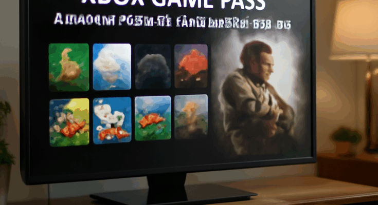 Alt-Text: „Beitragsbild zum Xbox Game Pass im November 2025: Eine Xbox-Konsole mit Controller vor einem Bildschirm, auf dem mehrere Spiele-Cover zu sehen sind, dazu ein hervorgehobenes, gefeiertes Rollenspiel-Highlight, das als neues Gratis-Spiel im Abo beworben wird.“