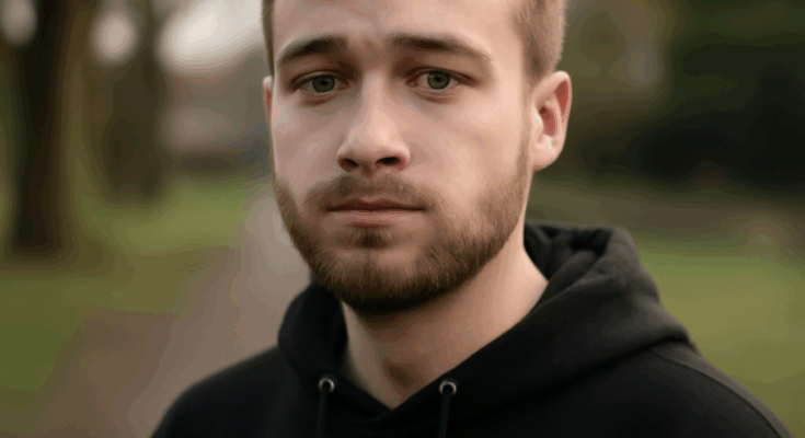 Alt-Text: Porträtfoto des jungen YouTubers Jan Zimmermann, bekannt vom Kanal „Gewitter im Kopf“, nachdenklich in die Kamera blickend; dazu eine schlichte Trauer-Gestaltung mit dunklem Hintergrund und der Einblendung „YouTube-Star Jan Zimmermann (25) ist tot“.