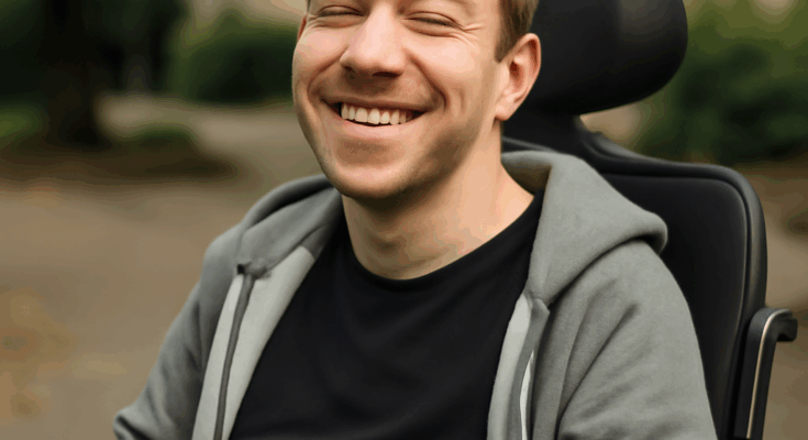 Beitragsbild mit Porträt von YouTube- und TV-Star Jan Zimmermann („Gewitter im Kopf“), lächelnd in die Kamera blickend; dazu Texthinweis auf seinen Tod mit 27 Jahren und seine Rolle als offen humorvoller, behinderter Content-Creator aus der Sendung „Nichtgesellschaftsfähig“.