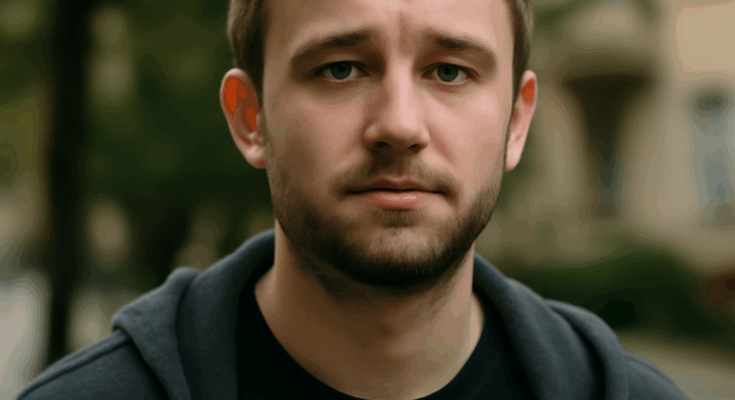 Schwarz-weiß-Foto von YouTuber Jan Zimmermann, Mitbegründer des Kanals „Gewitter im Kopf“, mit ernstem Blick – bebildert die Nachricht über den Tod des 25-jährigen Tourette-Influencers und die Trauer der Online-Community.