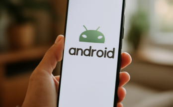 Smartphone mit Android-Oberfläche, das neue KI-Funktionen, Sicherheits- und Komfort-Features zeigt, symbolisch für das umfangreiche Google-Update als Meilenstein für die Android-Plattform.