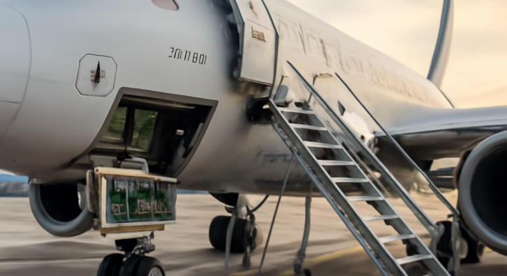 Ein Airbus-A320-Jet auf dem Rollfeld, dazu ein Hinweis auf laufende Software-Updates nach einem Sicherheitsproblem; Text im Bild: „Airbus A320 – Software-Update stärkt Flugsicherheit, Mehrheit der Jets bereits aktualisiert“.