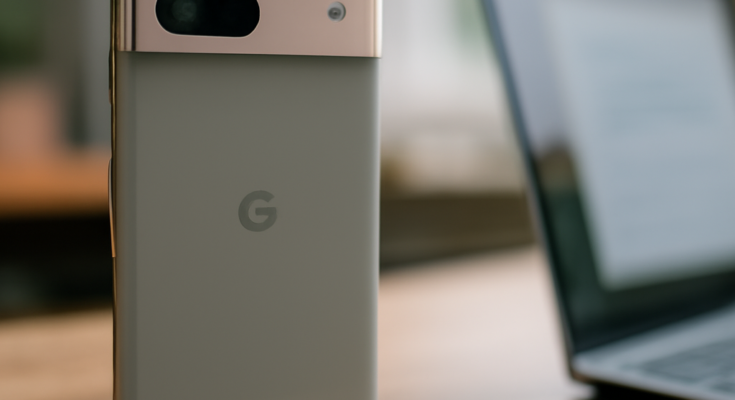 Beitragsbild mit mehreren Google-Pixel-Smartphones nebeneinander, dazu grafische Timeline oder Symbolik für lange Update-Dauer, Sicherheitsupdates und Android-Versionen, die das erweiterte Update-Versprechen neuer Pixel-Generationen visualisiert.