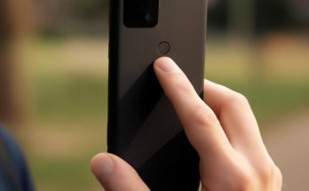 Alt-Text: Hand hält ein Google-Pixel-Smartphone, das per Fingerabdrucksensor direkt aus dem Standby entsperrt wird, während der Bildschirm gerade vom dunklen Sperrbildschirm zum Homescreen überblendet.