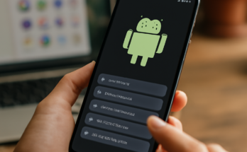 Symbolbild eines Android-Smartphones mit dem Android-Logo, das KI-Funktionen, vernetzte Geräte und Sicherheitssymbole zeigt, um das neue Google-Update als Meilenstein für Komfort, Künstliche Intelligenz und Datenschutz auf der Plattform zu veranschaulichen.