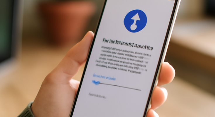 Symbolbild eines aktuellen Google-Pixel-Smartphones mit Update-Hinweis auf dem Display, das den Start eines großen Funktions- und Sicherheitsupdates für die Pixel-Generation 2026 andeutet.