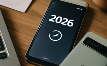 Smartphone mit Google-Pixel-Oberfläche, auf dem ein System-Update-Screen mit Fortschrittsbalken und Jahreszahl 2026 zu sehen ist, dazu Überschrift zum kommenden großen Pixel-Update mit neuen Funktionen, längeren Update-Garantien und Sicherheitsverbesserungen.