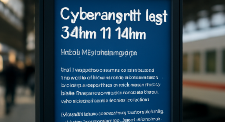 Symbolbild: Deutsche Bahn-Zug und digitale Störungssymbole; Bericht über IT-Ausfall am 18.02.2026, als möglicher Cyberangriff untersucht.
