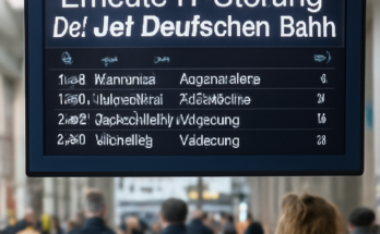 Bahnhofsanzeige mit Verspätungsmeldungen: Erneute IT‑Störung bei der Deutschen Bahn beeinträchtigt den Zugverkehr und führt zu Verzögerungen sowie kurzfristigen Fahrplanänderungen.