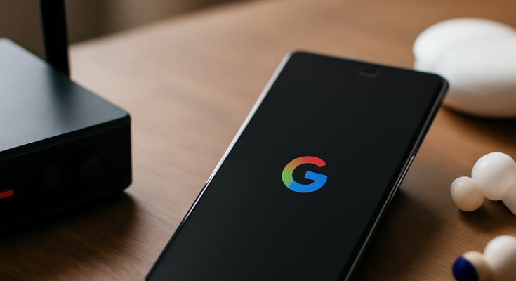 Smartphone mit Google-Pixel-Oberfläche, daneben Symbole für WLAN und Bluetooth mit Warn- oder Fehlerhinweis, um Verbindungsabbrüche und Funkprobleme nach dem Januar-Update zu verdeutlichen.