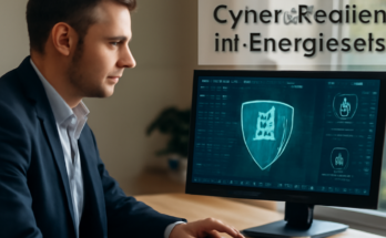 Alt-Text: „Netzleitzentrale eines Energieversorgers mit SCADA-Monitoren und Sicherheitswarnung, Symbolbild für IT-Sicherheit, NIS2-Compliance und Cyber-Resilienz in KRITIS.“