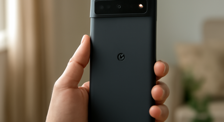 Google-Pixel-Smartphone mit eingeblendeter Update-Benachrichtigung: Februar-Update rollt aus und liefert Sicherheits-Patch plus wichtigen Hardware-Fix für mehr Stabilität.