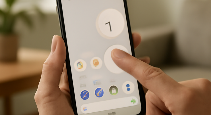 Google Pixel-Update mit neuer Funktion für schnelleren Zugriff auf wichtige Aktionen und kontextbezogene Bedienung.