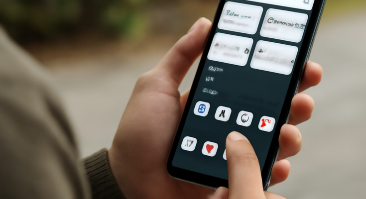 Google-Pixel-Smartphone mit Android-Update-Hinweis und neuer Schnellzugriffs-Funktion, die alltägliche Aktionen schneller erreichbar macht.