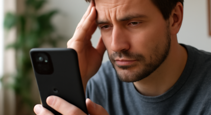 Alt-Text: **„Google-Pixel-Smartphone mit geöffneten Systemeinstellungen: Update wird kurz angezeigt und verschwindet wieder – Nutzer melden abgebrochene Downloads und widersprüchliche Versionsanzeigen.“**